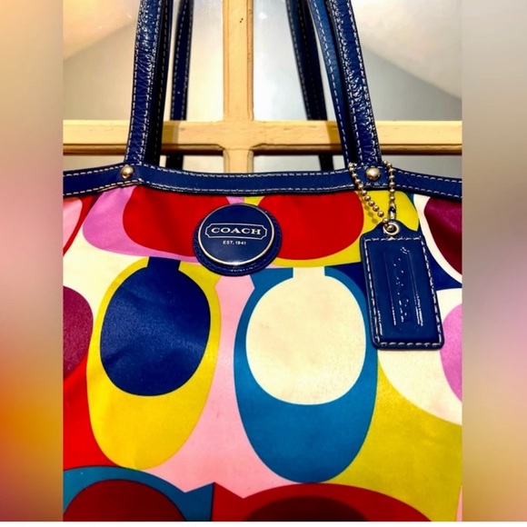 EUC Multi Color Monogramed Tote - Picture 4 of 10